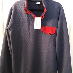 Men’s Blue Quilted Snap Pocket Sweatshirt
